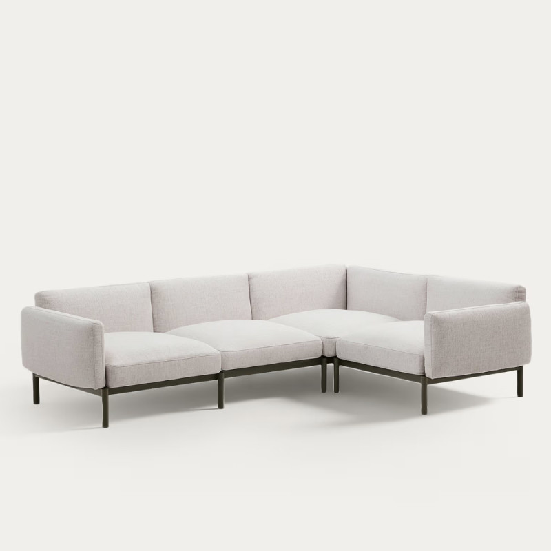 Corner modular 5-seater sofa Sorells on aluminum legs
