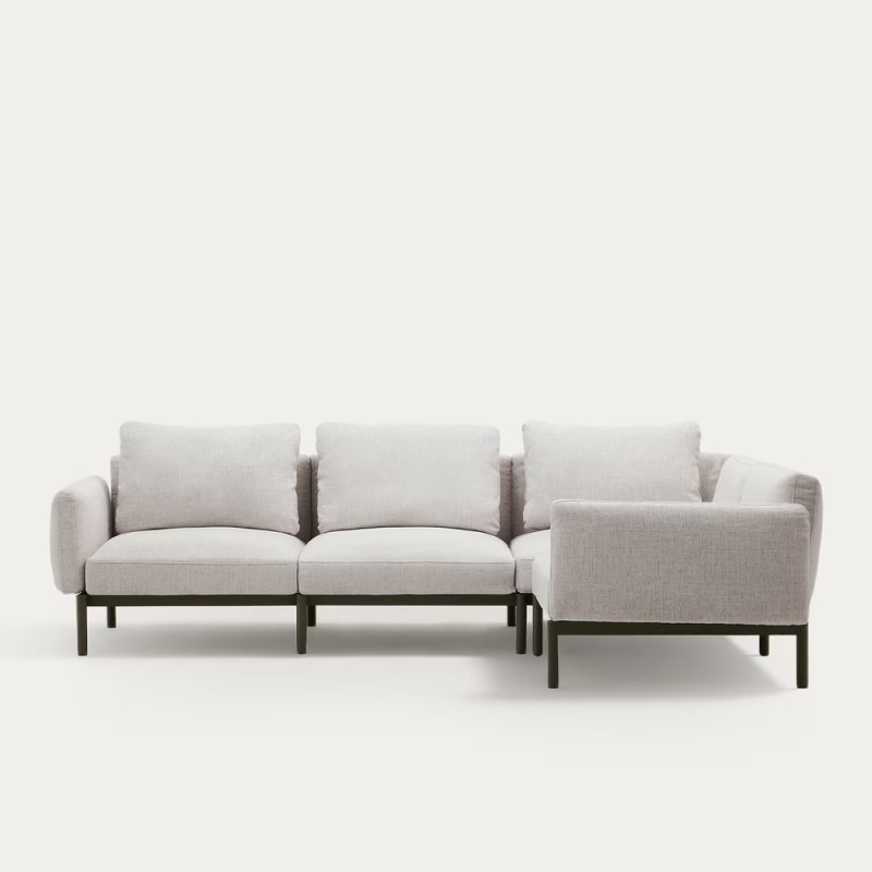 Corner modular 5-seater sofa Sorells on aluminum legs