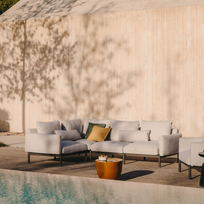 Corner modular 5-seater sofa Sorells on aluminum legs