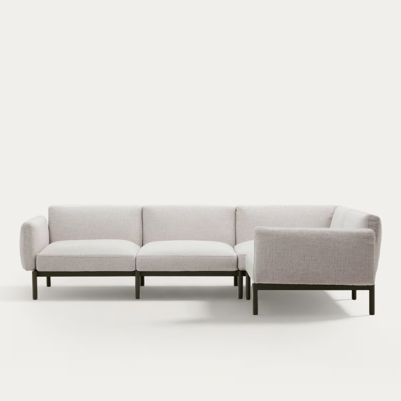 Corner modular 5-seater sofa Sorells on aluminum legs