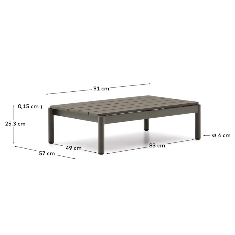 Alumiiniumist kohvilaud  52.4 x 91 cm Sorells