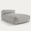 Outdoor modular chaise lounge-pouf Square with back