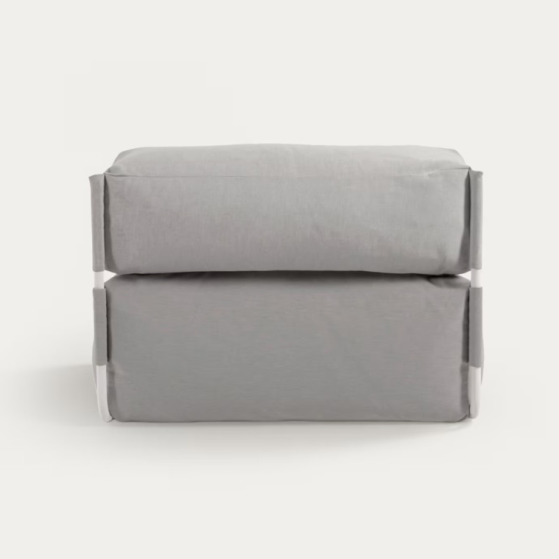 Outdoor modular chaise lounge-pouf Square with back