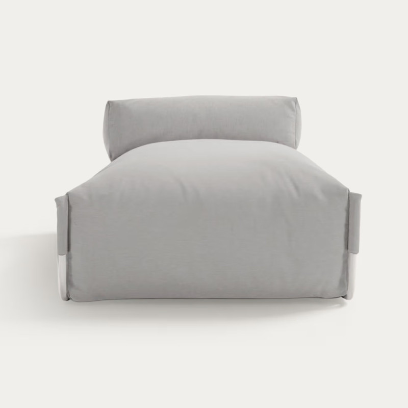 Outdoor modular chaise lounge-pouf Square with back