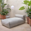 Outdoor modular chaise lounge-pouf Square with back