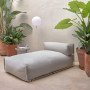 Outdoor modular chaise lounge-pouf Square with back