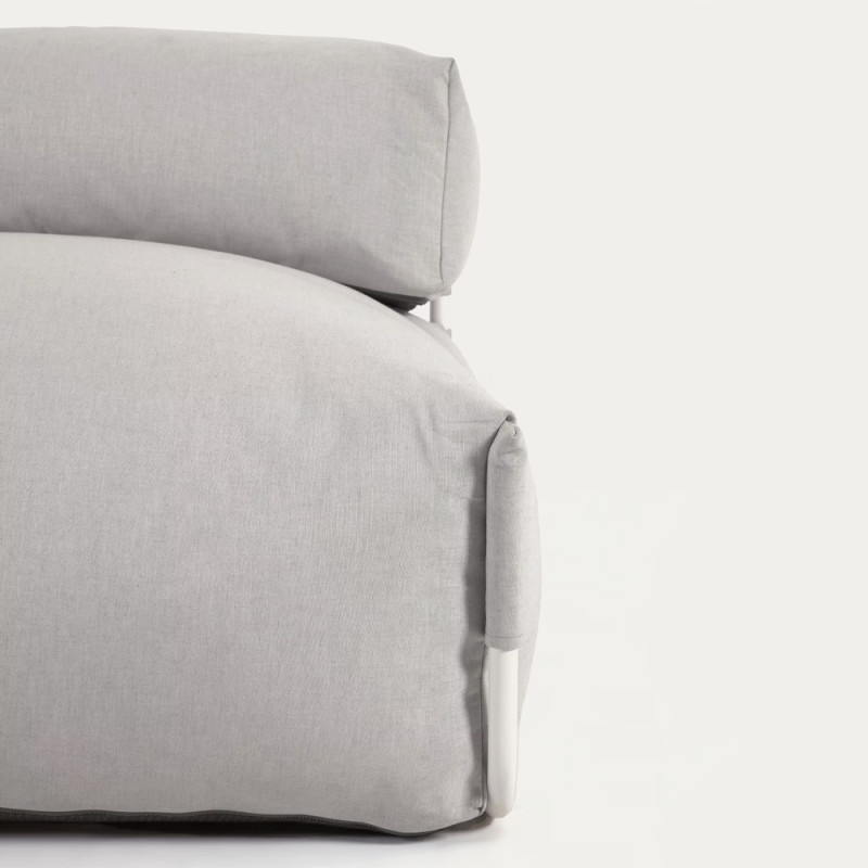 Outdoor modular chaise lounge-pouf Square with back