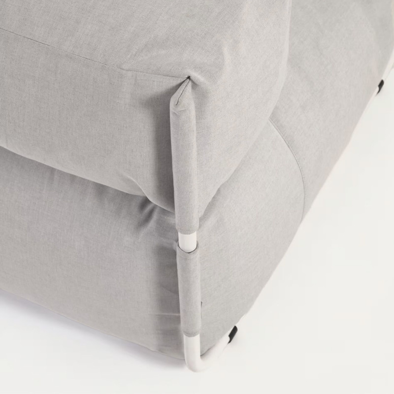 Outdoor modular chaise lounge-pouf Square with back