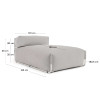 Outdoor modular chaise lounge-pouf Square with back