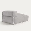 Outdoor modular chaise lounge-pouf Square with back