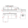 Corner sofa Alabama 3-seater