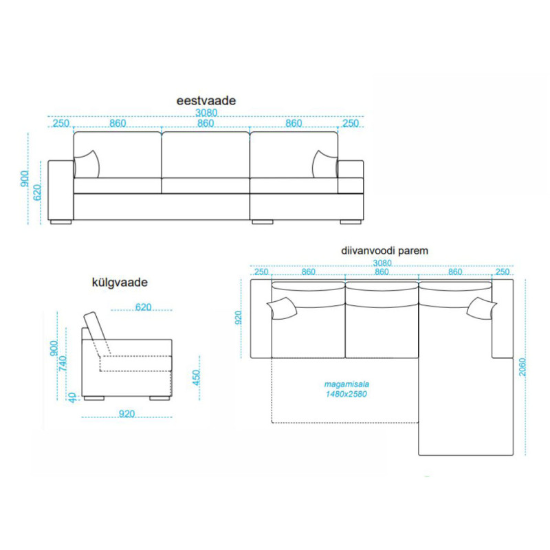 Corner sofa  bed Balta