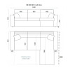 Corner sofa bed Silver 2-seater
