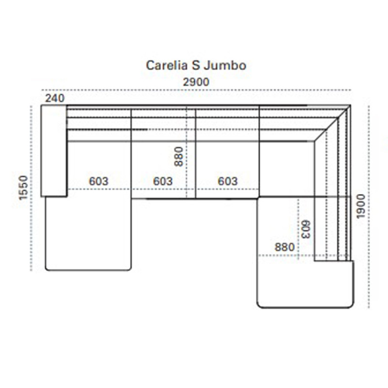 Corner sofa Carelia S Jumbo