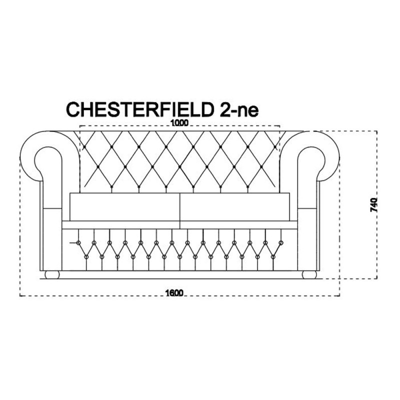 Diivan Chesterfield 2-kohaline