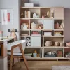 Bookcase wide cava beige / powder pink / gray beige / white Balance