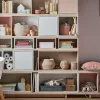 Bookcase wide cava beige / powder pink / gray beige / white Balance