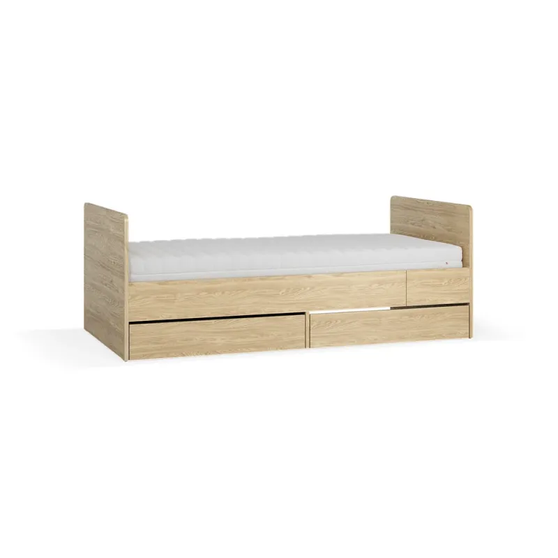 Growing bed 90x160-200 with 2 drawers Muve