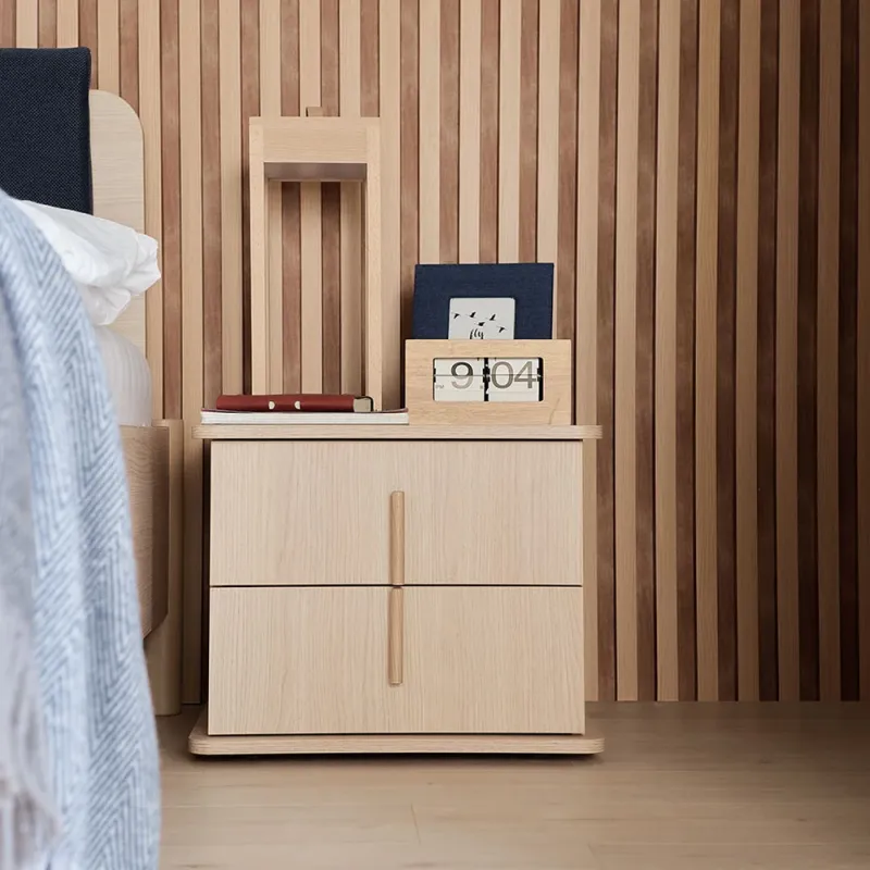 Bedside table with 2 drawers OMM