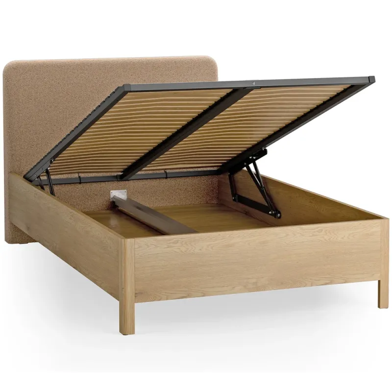 Bed 120x200 with upholstered slanted headboard Well