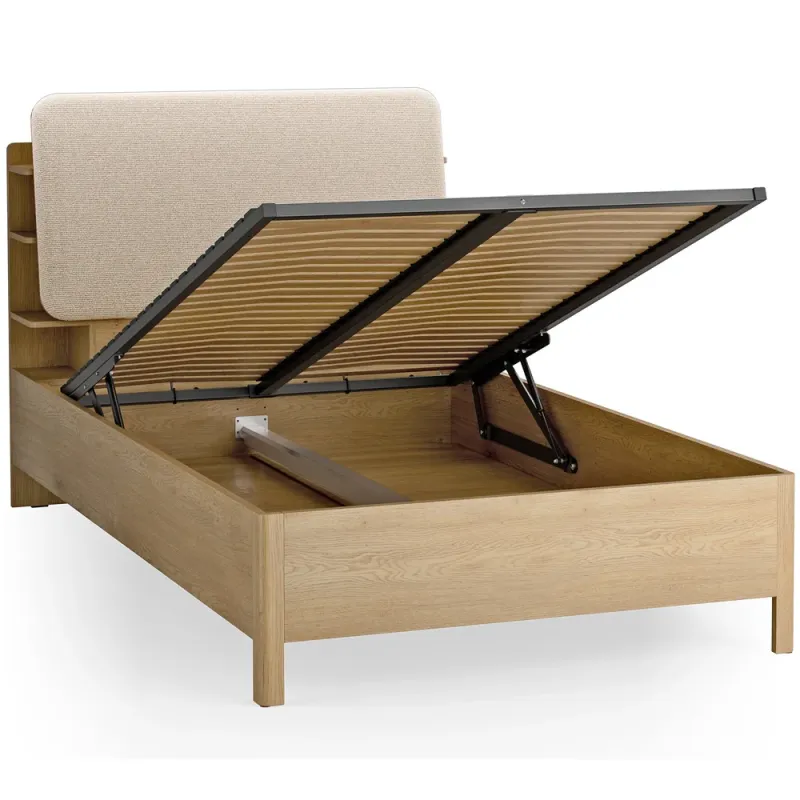 Bed 120x200 with shelves Well