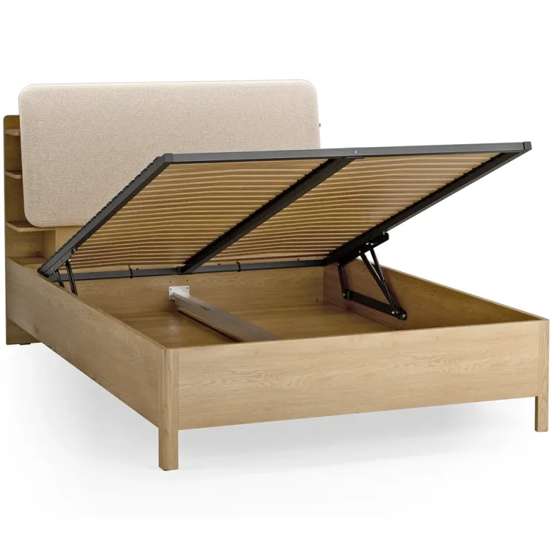 Bed 140x200 with shelves Well