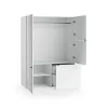 2-door wardrobe with drawers on a platform with pull-out storage box Young Users Next