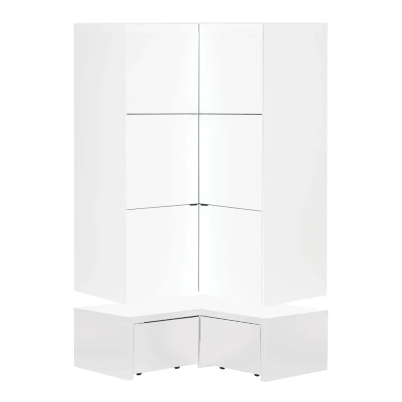 Corner wardrobe on a platform with 2 drawers Young Users Next