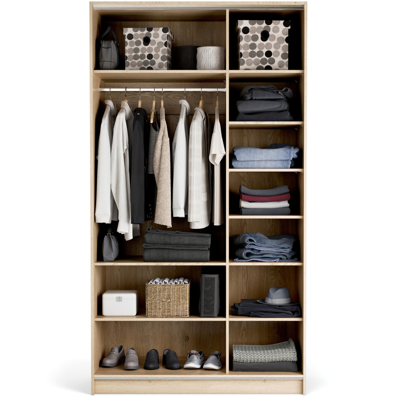 Riidekapp 125x225 Stor COMFORT  pikk käepide ümar tamm, uksed liivabeez