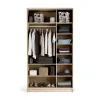 Wardrobe 125x225 Stor COMFORT  long handle rounded oak  front sand beige