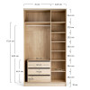 Riidekapp 125x225 Stor Maxi lühike käepide roosa kuldne  uksed liivabeez, küljed liivabeez ZIP.HOME