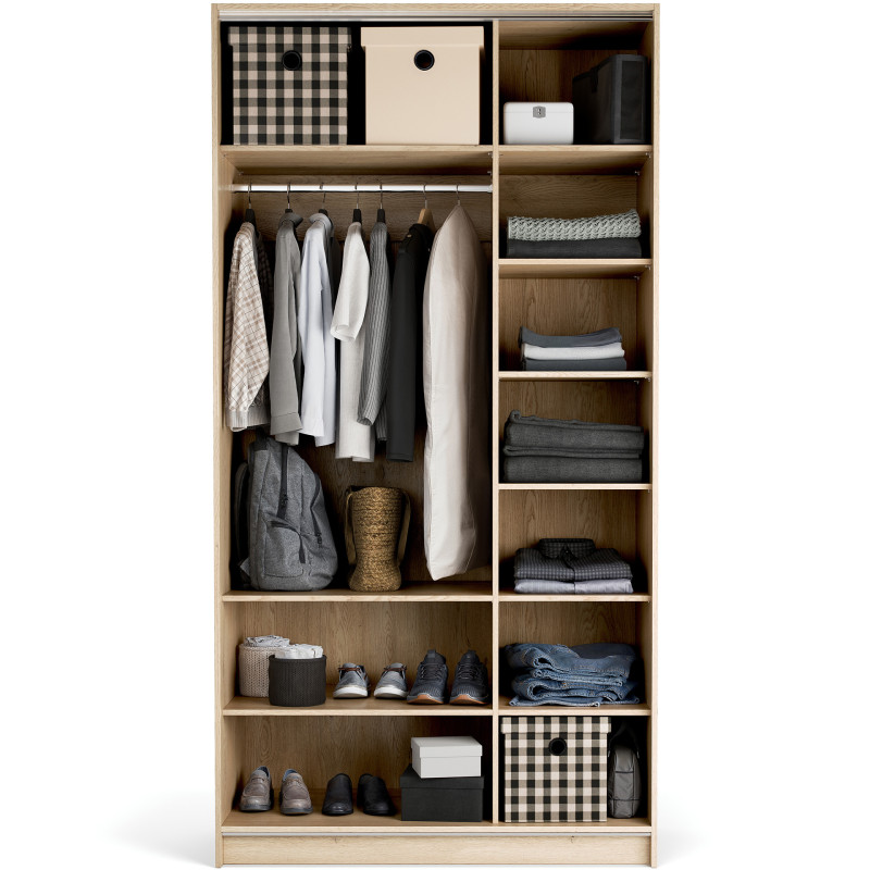 Riidekapp 125x240 Stor COMFORT lühike metall käepide must, uksed liivabeez ZIP.HOME