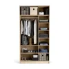 Wardrobe 125x240 Stor COMFORT short metal handle black front sand beige