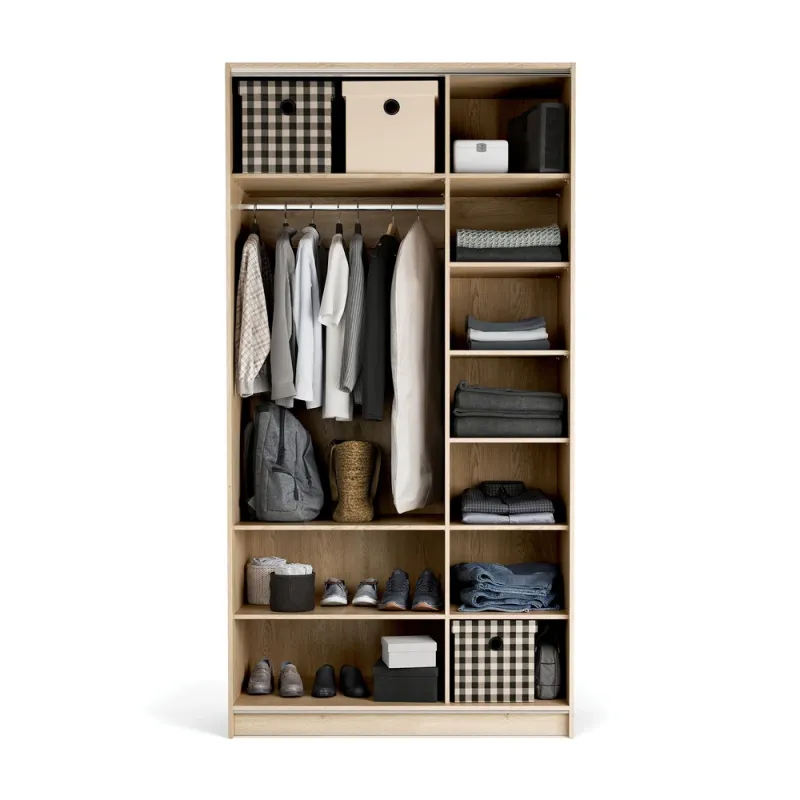 Wardrobe 125x240 Stor COMFORT short metal handle black front sand beige