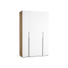 Riidekapp 140x225 Stor MAXI pikk käepide metall must, uksed valged ZIP.HOME