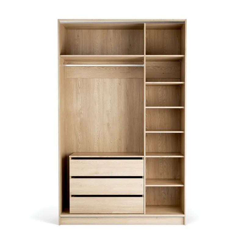 Wardrobe 140x225 Stor MAXI long handle metal black front white