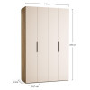 Riidekapp 140x225 Stor MAXI pikk käepide metall must, uksed valged ZIP.HOME