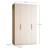 Wardrobe 140x240 Stor COMFORT handle short rounded oak front sand beige ZIP.HOME