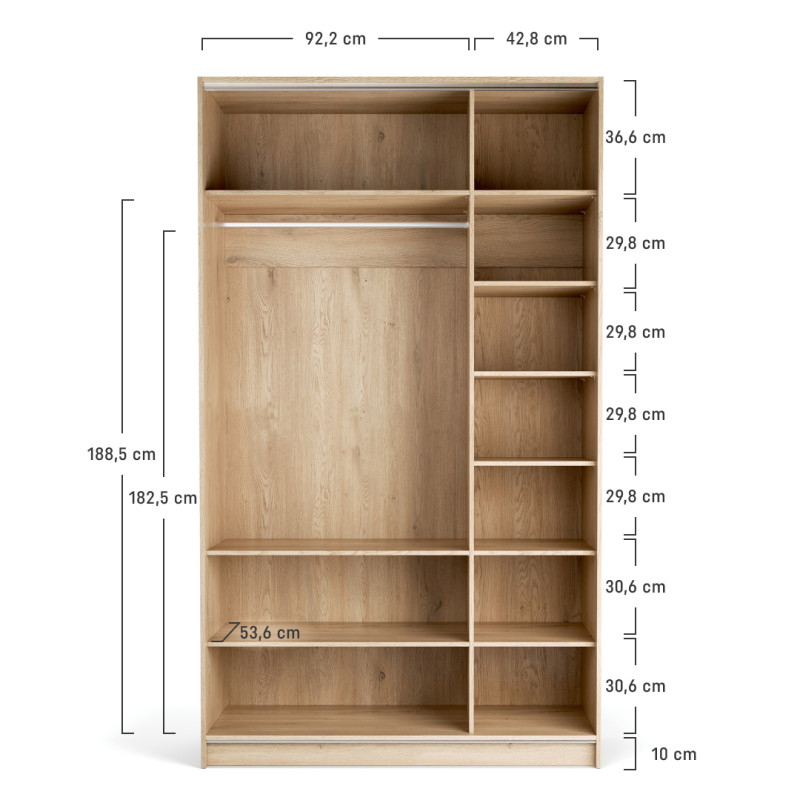 Wardrobe 140x240 Stor COMFORT handle short rounded oak front sand beige ZIP.HOME