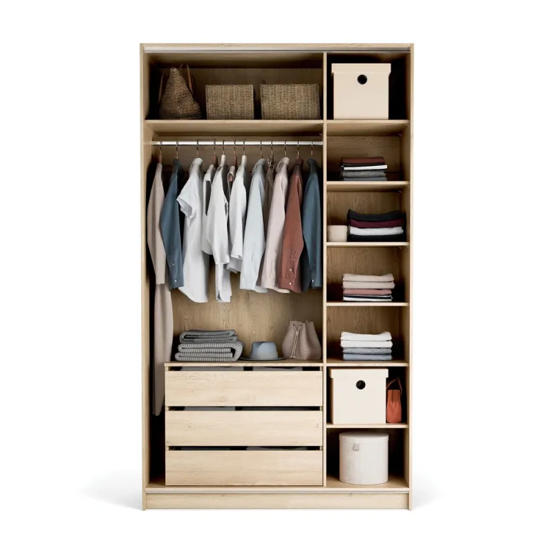 Wardrobe 140x240 Stor Maxi short handle rounded gold front white side white