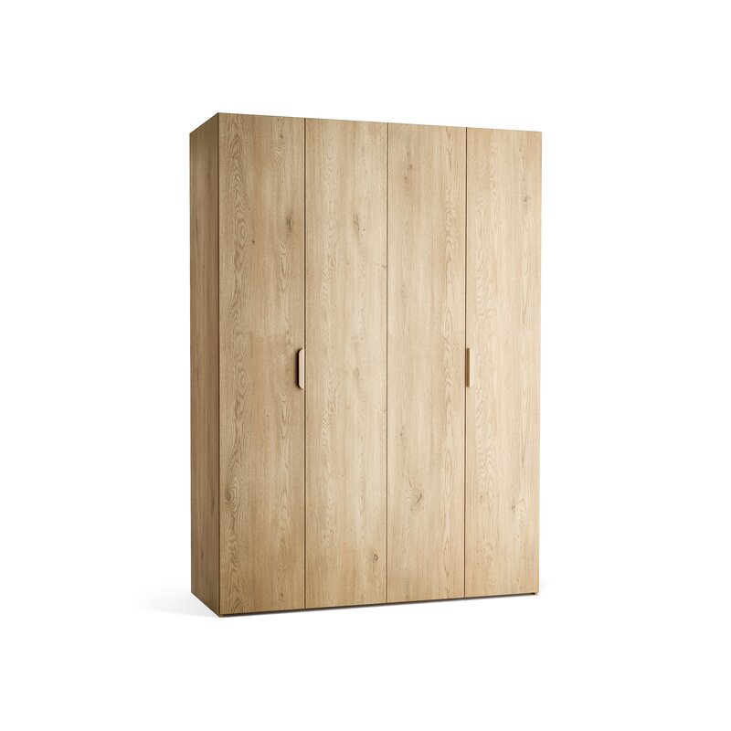 Riidekapp 160x225 Stor EASY lühike käepide ümar tamm,  uksed tamm