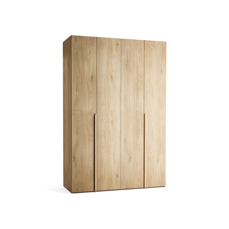 Riidekapp 160x240 Stor COMFORT pikk käepide ümar tamm, uksed tamm