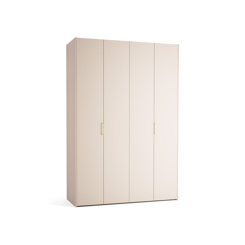 Riidekapp 160x240 Stor COMFORT lühike käepide ümar kuldne, uksed liivabeige, küljed liivabeez