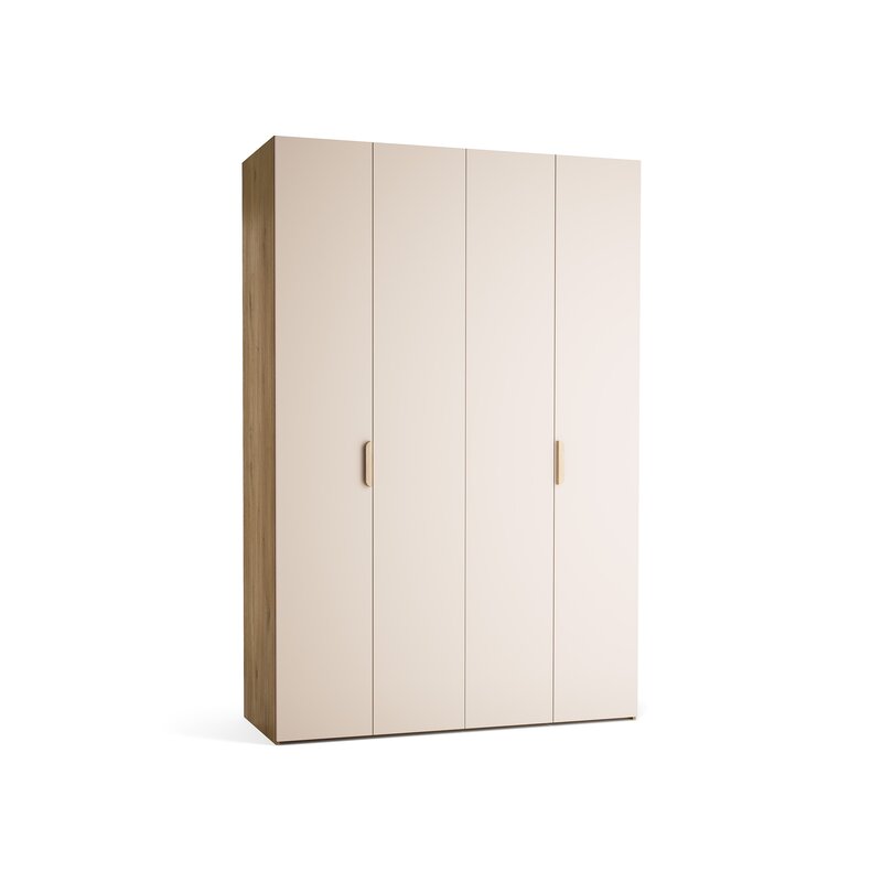 Riidekapp 160x240 Stor Maxi lühike käepide ümar tamm, uksed liivabeez