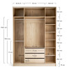 Wardrobe 175x240 Stor COMFORT long handle rounded oak front sand beige ZIP.HOME