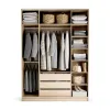 Wardrobe 175x240 Stor COMFORT long handle rounded oak front sand beige