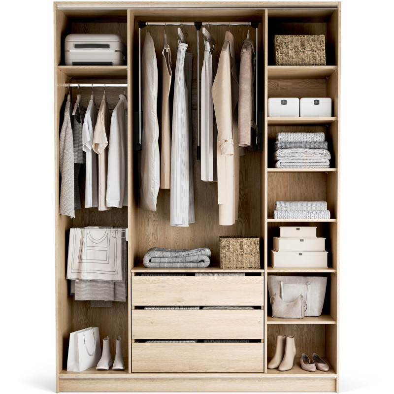 Riidekapp 175x240 Stor Maxim pikk käepide ümar tamm, uksed tamm ZIP.HOME