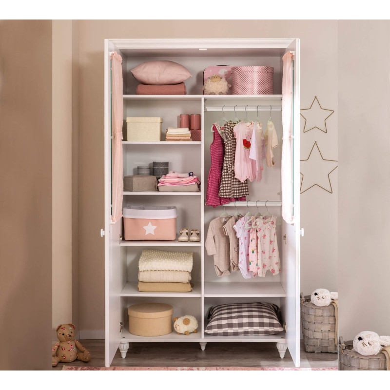 Riidekapp 2-ukseline aknaga Baby Romantic