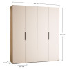 Wardrobe 200x225 Stor EASY handle short rounded oak front sand beige ZIP.HOME