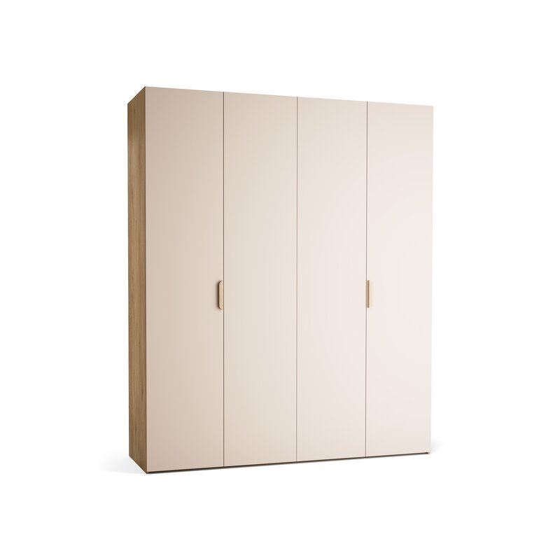 Riidekapp 200x240 Stor COMFORT käepide lühike ümar tamm, uksed liivabeez ZIP.HOME